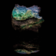 Blue and green botryoidal cornetite mineral crust from Congo.