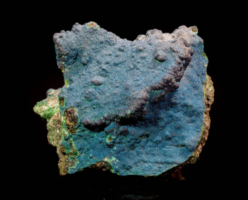 Full matrix specimen of blue and green cornetite, Congo.