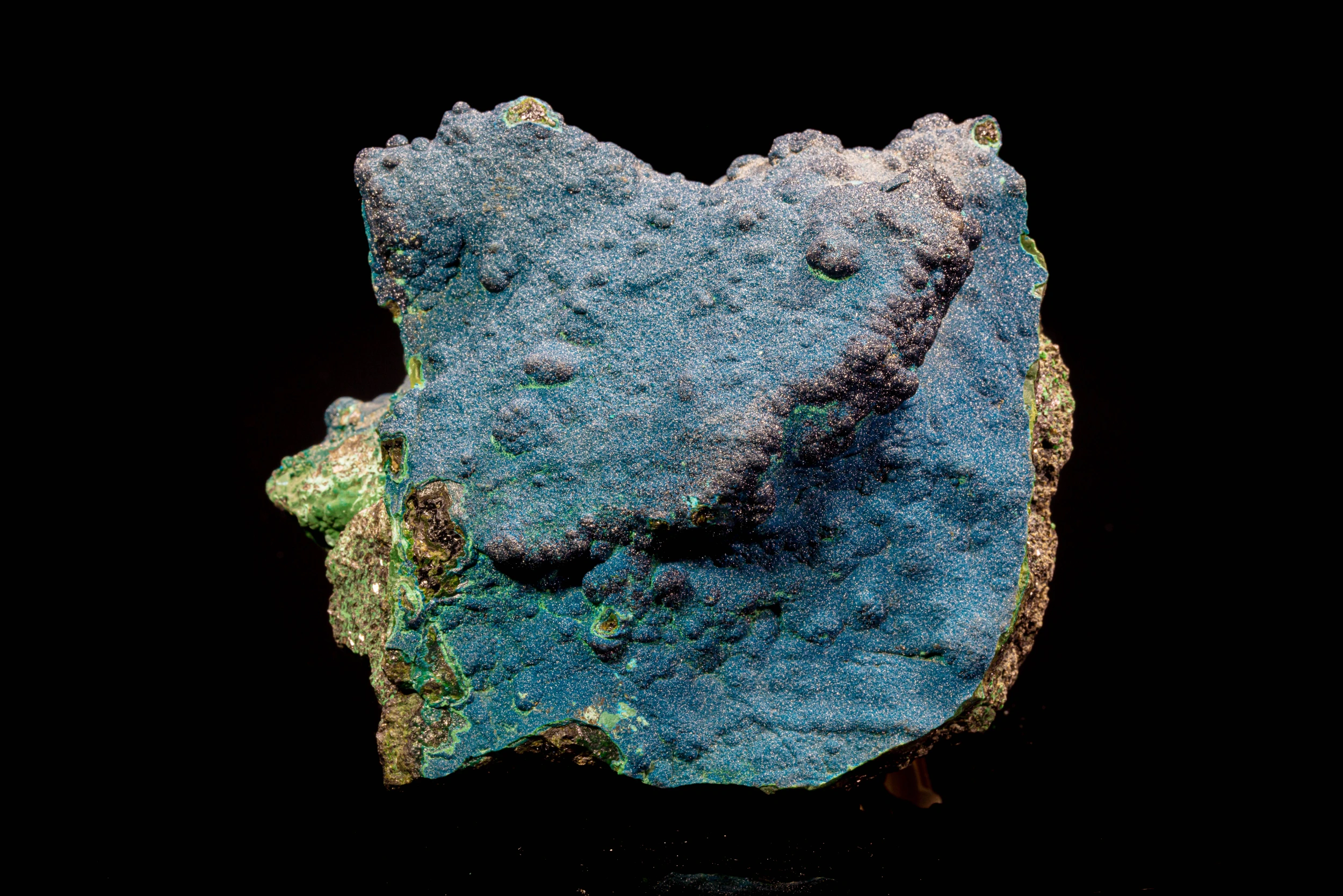 Full matrix specimen of blue and green cornetite, Congo.